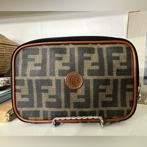 Fendi Black and Brown Monogram Clutch